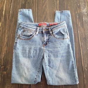 Guess Beyla Fit Curvy Mid Rise Blue Skinny Jeans Size US 25